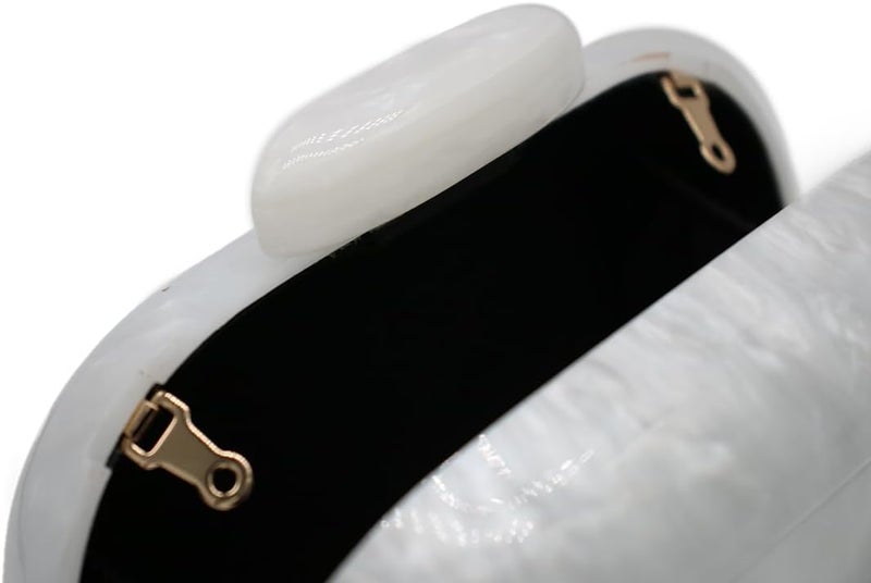 GSYPS Acrylic Evening Clutch Bag for Women Shell Shape Shoulder Crossbody Bag Glitter Marble Purse Handbag - Image 5